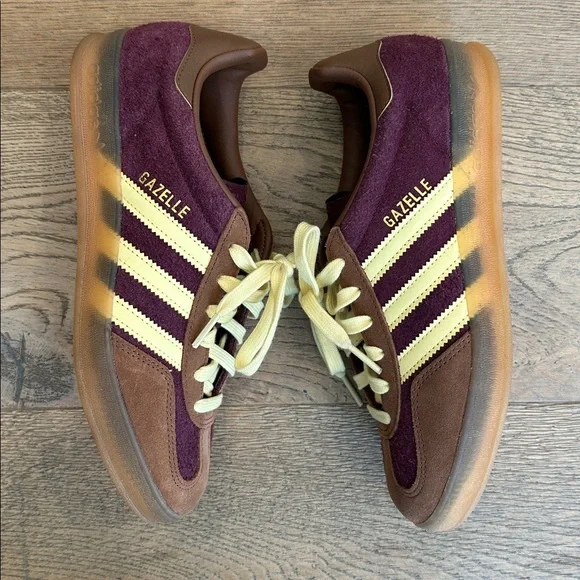 Adidas Gazelle Maroon and Cream Sneakers - Picture 3 of 7